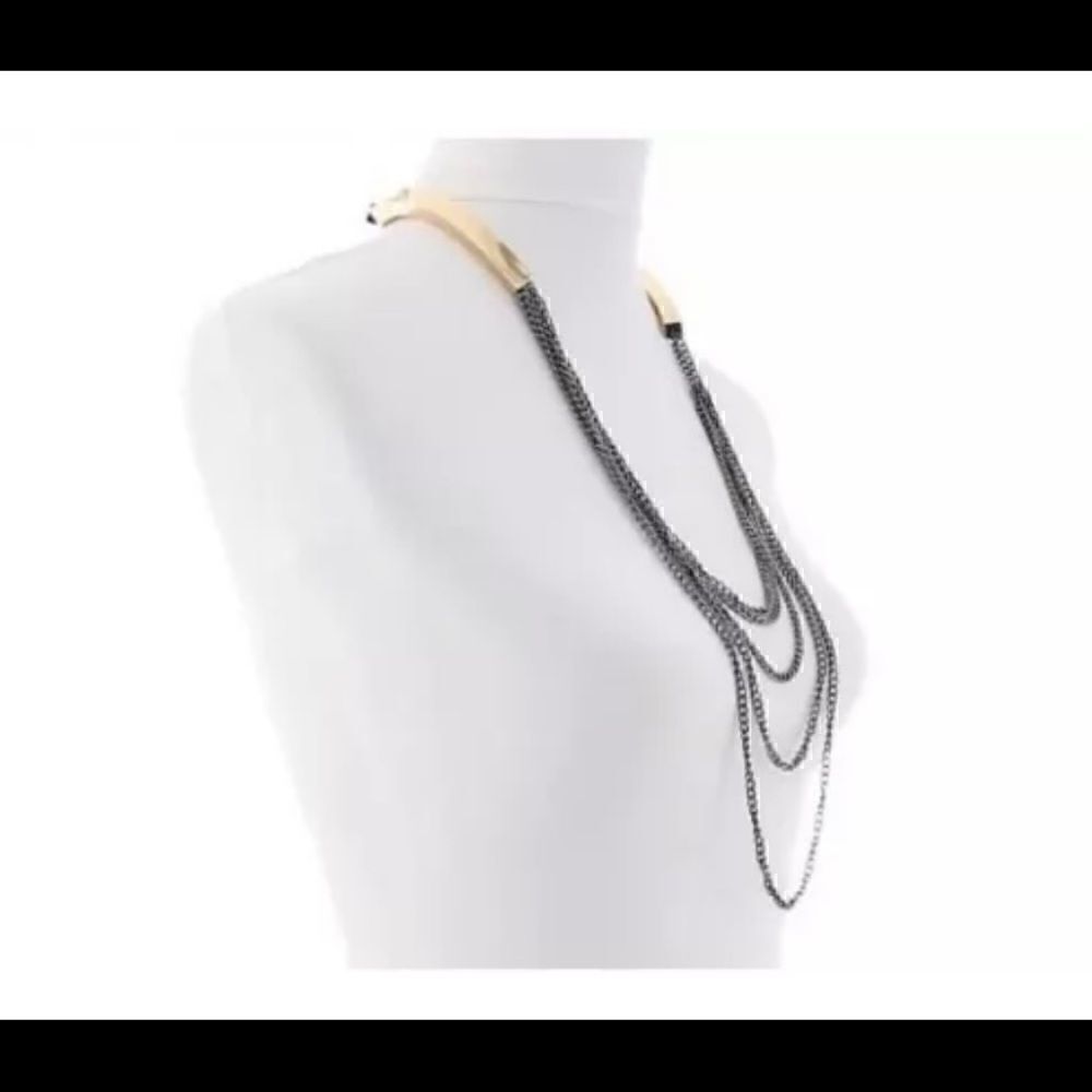 Steve Madden Statement Collar Multi Chain Necklace‎ - Picture 4 of 7